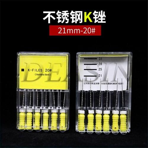 Endodontic Root Canal K Files (Hand Use) Dental K-File 21mm #06#08#10#15#20#25 15-40# files Endodontic Instruments Dentist Tools
