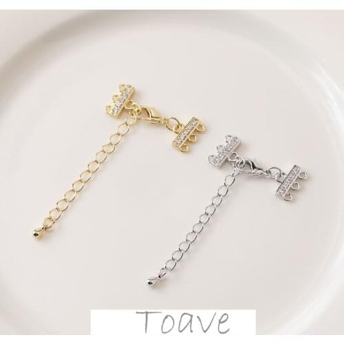 Electroplating three circles tassel inlaid zircon necklace bracelet diy hand-made material accessories