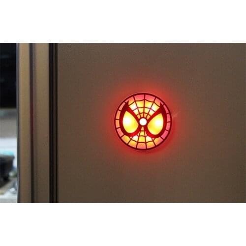 Marvel auto body induction luminous spider man 3D creative magnetic paste LED rechargeable refrigerator night light