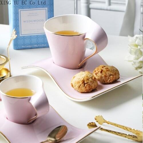 Wave Coffee Cup and Saucer Afternoon Tea Set Afternoon Tea Coffee Cup Living Room Home Decoration European Style Cup and Saucer
