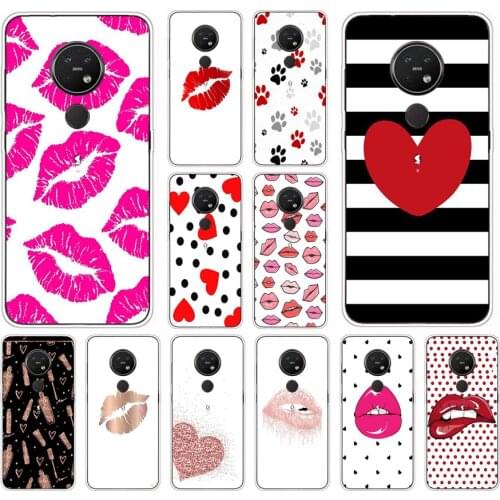 40AS Beautiful red lips soft Silicone Cover Case for Nokia 4.2 5.2 7.2 cover funda