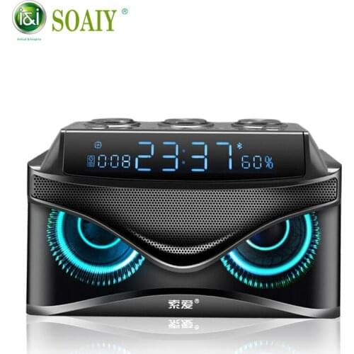 New SOAIY Bluetooth speaker Portable Wireless Loudspeaker 19W stereo Music surround Outdoor Speaker sound box Bass TF Card Radio