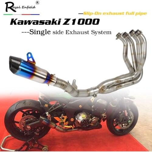 Z1000 2010-2017 Slip-on Single side Exhaust Headers Middle Full Pipe with Muffler for Kawasaki Z1000 2010-2017