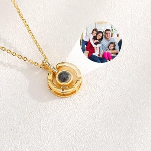 Custom Photo Projection Necklaces For Women Mothers Day Gift Personalized Family Picture Pendant Necklace Anniversary Jewelry