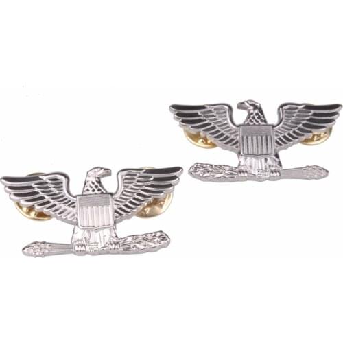 PAIR WW2 WWII US ARMY COLONEL EAGLE WAR BIRD DEVICE PIN BADGE INSIGNIA-31925
