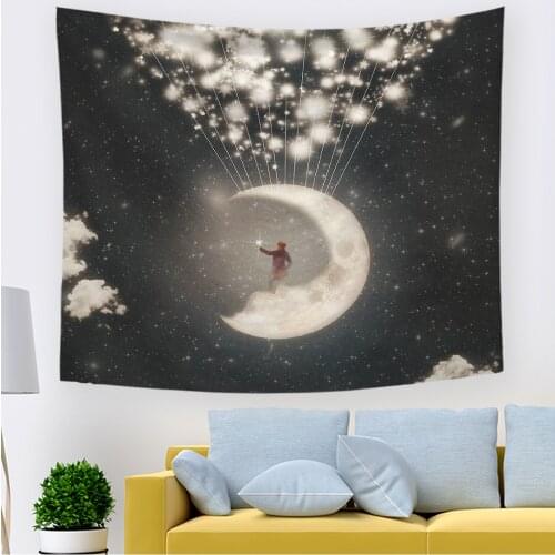 Personalized Star Galaxy Tapestry Constellation Map Minimal Star Chart Night Sky Moon Wall Hanging For Bedroom Dorm Home Decor