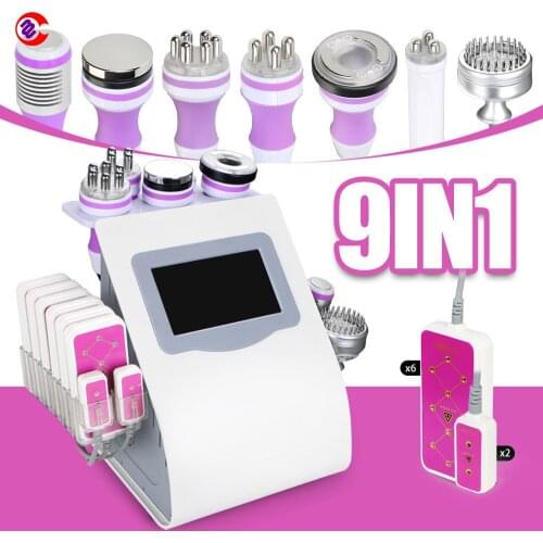 Portable 9 In 1 Multifunction Weight loss Beauty Machine Lipolaser Cavitation Vacuum Slimming Beauty Machine
