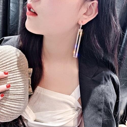 European and American fashion exaggeration Rectangular Earrings
