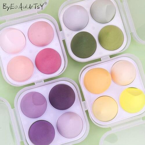 1/4pcs New Beauty Egg Set Gourd Water Drop Puff Makeup Puff Set Colorful Cushion Cosmetic Sponge Egg Tool Wet and Dry Use