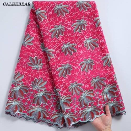 Rose Cotton Design Swiss Voile Lace In Switzerland 5Yards African Dry Lace Fabric High Quality Nigerian Lace For Wedding S2254