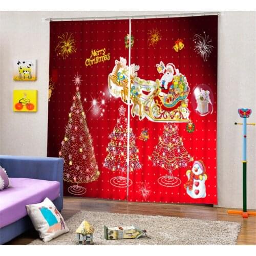 Christmas part Blackout Curtains For Living room Bedding room Decor Tapestry Wall Carpet Drapes Cotinas