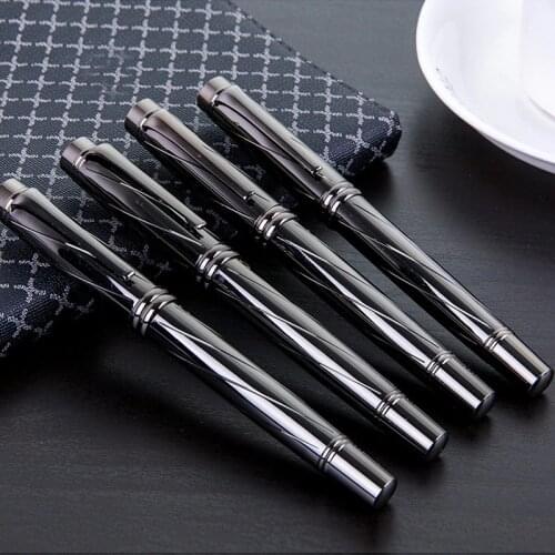 Luxury Silver Plating Fountain Pen Ink Pen Nib High Quality 0.5mm School Office Business Writing Pens Stationery Supplies