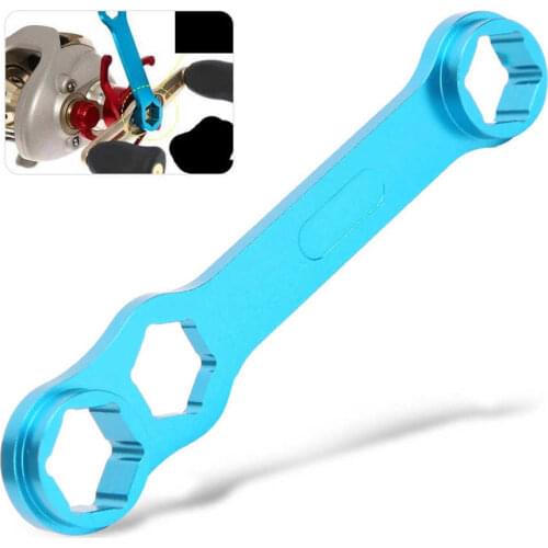 Fishing Reel Wrench Blue Aluminium Alloy Casting Fishing Wheel Spanner Repairing Maintenance Tool Fishing Accessory