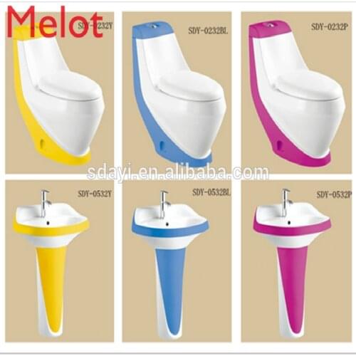 SASO color ceramic toilet bowl colored basin wc toilet pink color