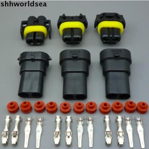 Shhworldsea 10set H11 H8 9005 HB3 9006 HB4 2 PIN car Waterproof Electrical Wire Connector Plug AWG Car Motorcycle Marine socket