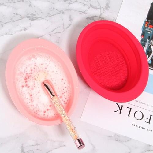 Foldable Silicone Brush Cleaner Cosmetic Make Up Washing Brush Gel Cleaning Mat Foundation Makeup Brush Cleaner Pad Tool