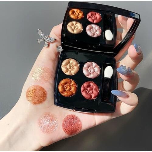 Xiuse Four-Color Eyeshadow Compact Eye Shadow Combination Student Portable Waterproof Non-Flying Powder