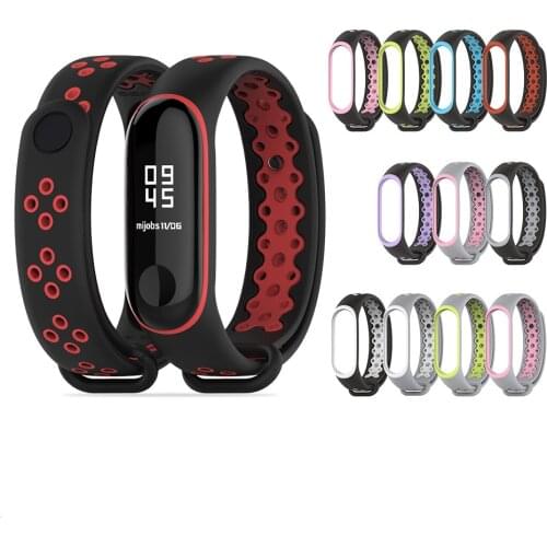 Waterproof Silicone Watch Strap For Mi Band 3/4 High Quality Braethable Hole Stylish Wrist Strap For Women Men Boys Girls