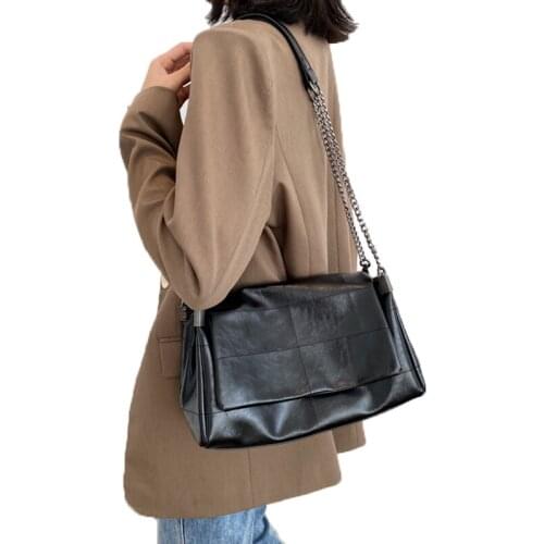 Ansloth Luxury High Capacity Women Bags 2021 New Fashion Leather Crossbody Bags Chain Vintage Ladies Shoulder Bag Casual HPS1025