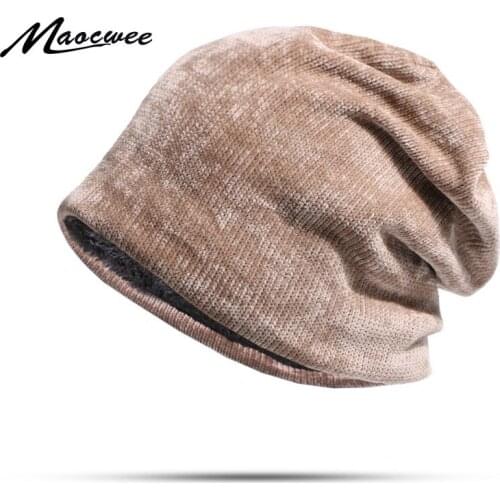 Winter Mens Headgear Beanies Hat Fleece and Thicken To Keep Warm Windproof Innocent Caps Solid Color Knit Male Beanie Hats