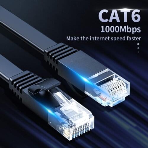 1Gbps Cat6 Flat Ethernet Cable Rj45 Modem Router Cable Network Patch Cord 1M 3M Cat 6 Lan Wire for Computer Laptops Accessories