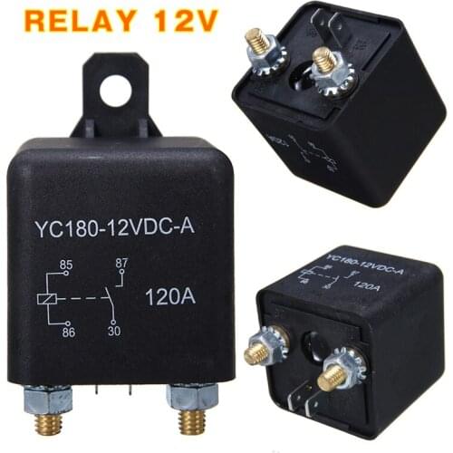 1pc Black Automotive Car Truck Relays Heavy Duty Split Charge ON/OFF Relay Switch 4 Terminals 12V 120A Mayitr