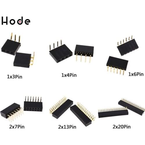 10pc 1X3 1X4 1X6 2X7 2X13 2X20 Pin Single/Double Row Male/Female 2.54mm Breakable Pin Header Right Angle Connector Strip bending