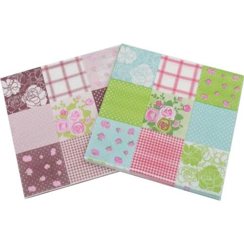 33x33cm 20Napkins/lot New Color Printed Napkins Flowers Tissue Paper Birthday Wedding Anniversary Days Party Paper Towel Decor