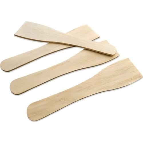 50Pcs Non-Stick Wooden Spatula Small Wood Turner Cooking Shovel Kitchen Utensils