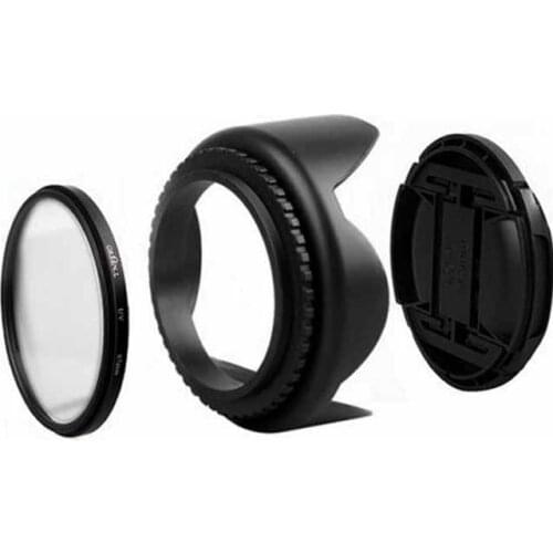 58mm UV Filter+front Lens Cap+Flower Lens Hood For Canon 1300D 800D 760D 750D 650D 600D 100D 80D 70D 77D 60D and 18-55mm lens