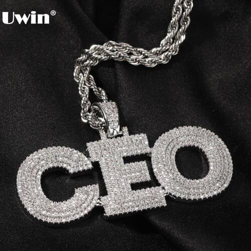 UWIN 3 Layers Full CZ Custom Name Pendant Necklaces for Women Men Iced Cubic Zirconia Hiphop Jewelry For Gift Fashion Jewelry