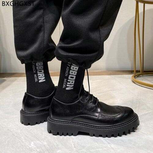 Black Leather Casual Shoes Men Designer Brogue Shoes Man Fashion Oxford Shoes for Men 2021 Zapatillas Hombre Chaussure De Homme