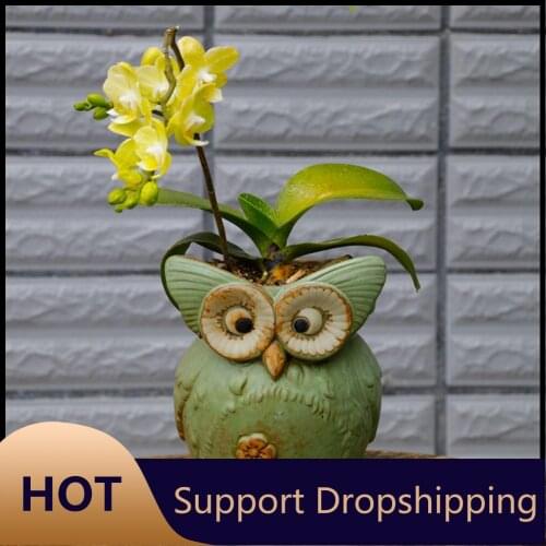 Ceramic Owl Flower Pot Cactus Succulent Plant Pot Nordic Vases Home Decor Cachepot For Flowers Garden Decoration (Style Random)