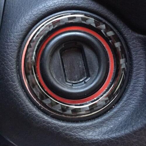 One-Button Start Decorative Ring Carbon Fiber Decorative Ring Car Key Start Stop Interior Decoration For Mercedes-Benz CE-Class