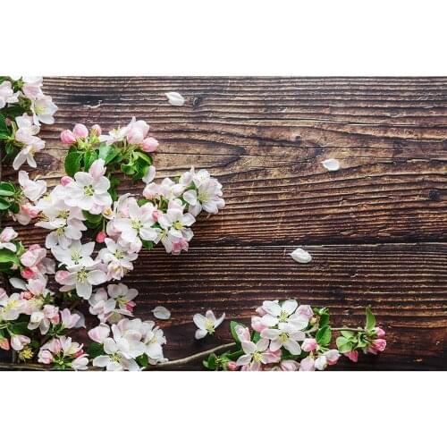 Wooden Board Beautiful Flowers Photo Background Vinyl Backdrop for Children Baby Portrait Pets Toy Photocall Photography Props