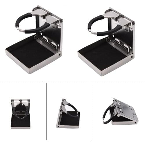 Stainless Steel Cup Drink Holder for Boat Yacht Car Marine Cup Holder 2 Pcs Folding Cup Drink Holder Bottle Cup For Truck RV