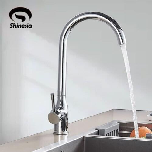 Chrome Kitchen Sink Faucet 360 Swivel Rotation Deck Mount Single Handle Soft Hot Cold Mixer Crane Tap