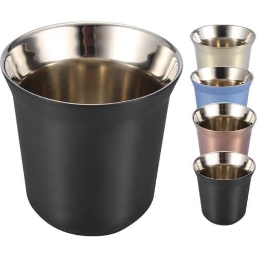 Coffee Cup Double Wall Stainless Steel Espresso Mugs 80ml Insulated Anti-scalding Tea Cups Dishwasher Safe Easy Clean