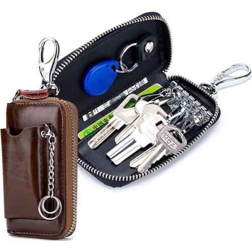 Key Wallet Men Genuine Leather Car Key Holder For Women Key Pouch Luxury Designer Keys Organizer Housekeeper Keychain Pouch Male