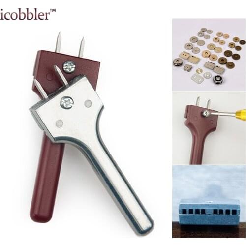 Leather Craft Tools Adjustable Buckle Installation Tool Fork Punch Magnetic Button 4-25mm Hole Spacing Manual DIY Punch