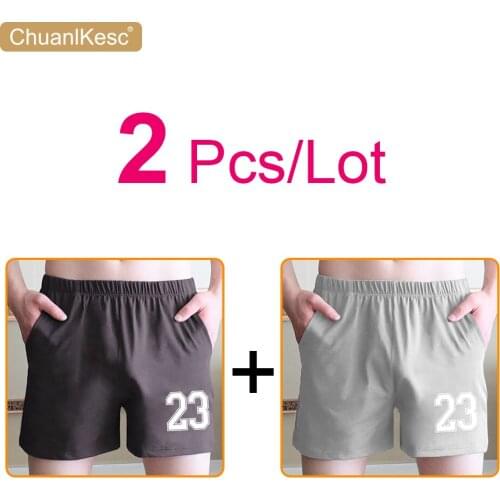 2 Pcs/Lot Men’s Panties High Quality Cotton Personalized Digital Printing Lengthened Aro Pants Home Sports Fashion Shorts