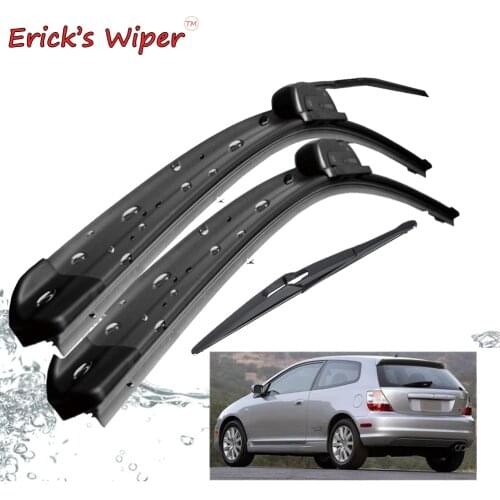 Ericks Wiper Front & Rear Wiper Blades Set Kit For Honda Civic Hatchback UK Built 2000 - 2006 Windshield Windscreen Window