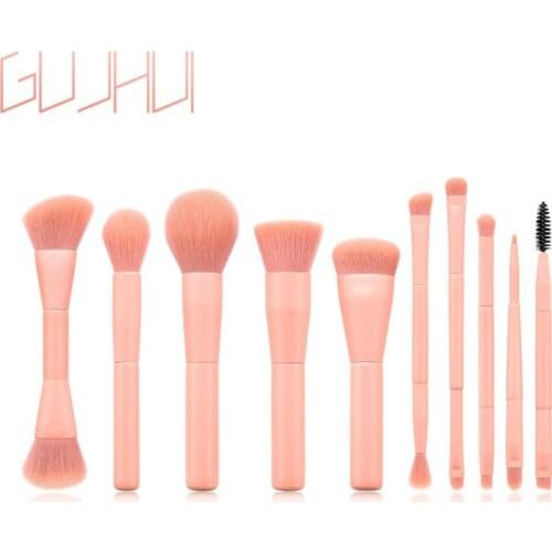 New 2020 10PCS/Set Makeup Brushes Foundation Powder Eyebrow Eyeshadow Blush Contour Brush Cosmetic Beauty Tool Pink TSLM1