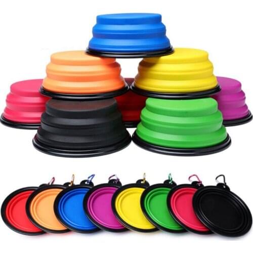 Portable Travel Bowl For Dog Feeder Water Food Container Silicone Small Large Dog Pet Accessories Folding Dog anti-mite Bowl