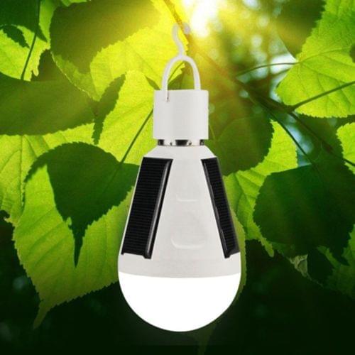Portable 7W E27 Solar Powered LED Bulb Light Intelligent Rechargeable Energy Saving Lamp Bulbs