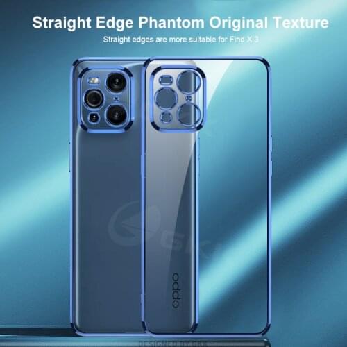 Luxury Plating With Screen Film Case For OPPO Find X3 Pro Anti-knock Protection Straight Edge Cover For OPPO Find X3 Pro Case