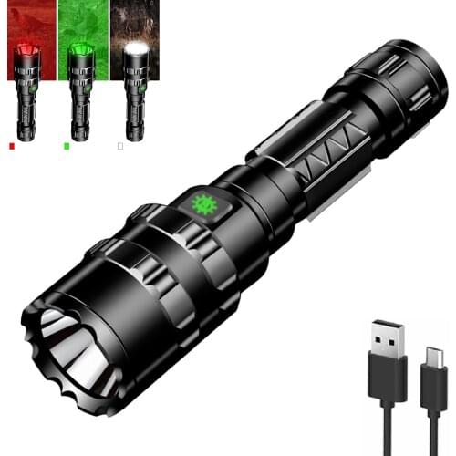 SecurityIng LED Flashlights High Bright XML-L2 Hunting Light Aluminum LED USB Rechargeable Lamp Waterproof Torch Light