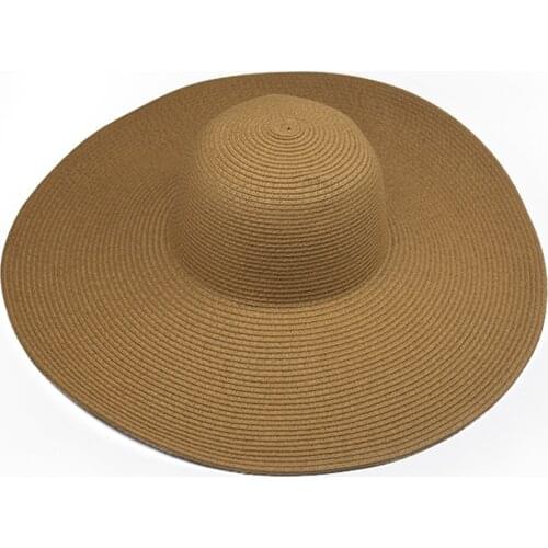 Wide Brim Oversized Folable Floppy Beach Sun Hats For Women Large Straw Hat Uv Protection Foldable Sun Shade Hat Wholesale P5