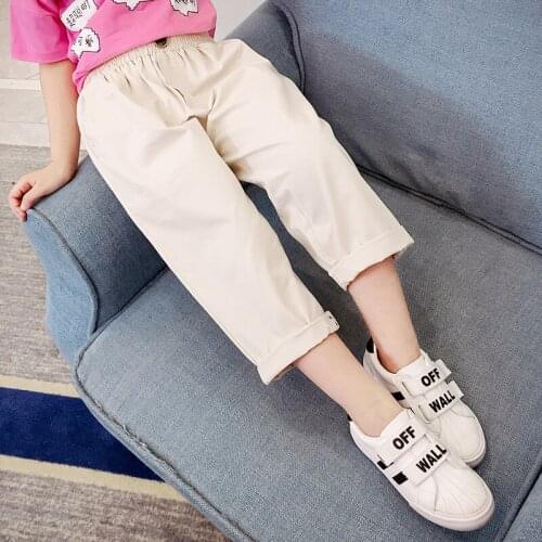 Girls Summer Shorts Toddler Clothing Solid Cotton Kids Casual Loose Shorts Beige/Purple For School Girl 4 6 8 10 12 14 Years