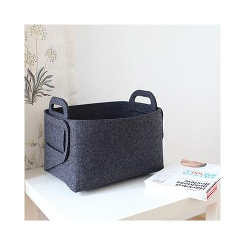Foldable Portbale Laundry Basket Felt Book Storage Basket Dirty Clothes Toys Holder Container Desktop Living Room Organizer